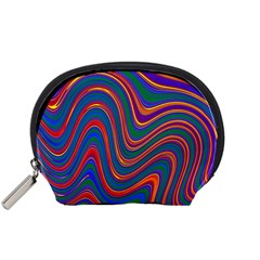 Gay Pride Rainbow Wavy Thin Layered Stripes Accessory Pouch (small) by VernenInk