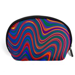 Gay Pride Rainbow Wavy Thin Layered Stripes Accessory Pouch (large) by VernenInk