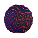 Gay Pride Rainbow Wavy Thin Layered Stripes Standard 15  Premium Flano Round Cushions Front