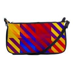 Gay Pride Rainbow Diagonal Striped Checkered Squares Shoulder Clutch Bag by VernenInk