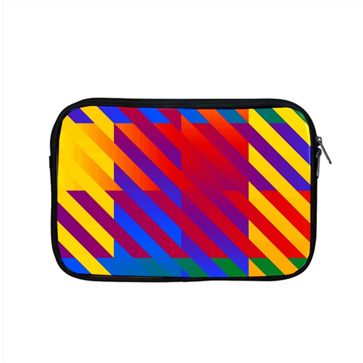 Gay Pride Rainbow Diagonal Striped Checkered Squares Apple MacBook Pro 15  Zipper Case