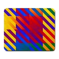 Gay Pride Rainbow Diagonal Striped Checkered Squares Large Mousepads