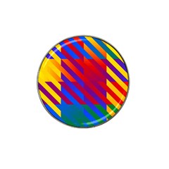 Gay Pride Rainbow Diagonal Striped Checkered Squares Hat Clip Ball Marker (4 Pack)