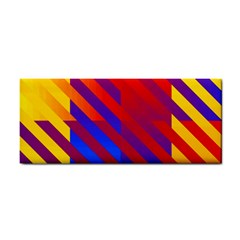 Gay Pride Rainbow Diagonal Striped Checkered Squares Hand Towel by VernenInk