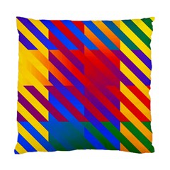 Gay Pride Rainbow Diagonal Striped Checkered Squares Standard Cushion Case (one Side)