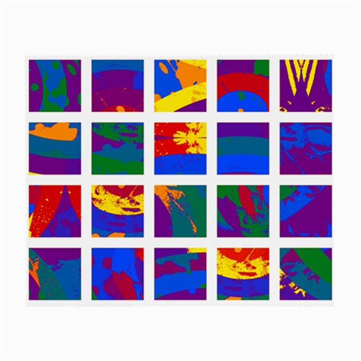 Gay Pride Rainbow Abstract Painted Squares Grid Small Glasses Cloth (2 Sides)