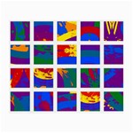 Gay Pride Rainbow Abstract Painted Squares Grid Small Glasses Cloth (2 Sides) Back