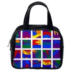 Gay Pride Rainbow Abstract Painted Squares Grid Classic Handbag (One Side) Front