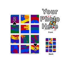 Gay Pride Rainbow Abstract Painted Squares Grid Playing Cards 54 Designs (mini)