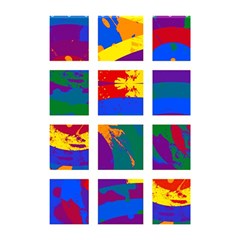 Gay Pride Rainbow Abstract Painted Squares Grid Shower Curtain 48  X 72  (small)  by VernenInk