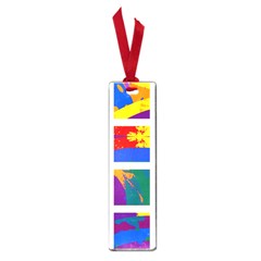 Gay Pride Rainbow Abstract Painted Squares Grid Small Book Marks by VernenInk