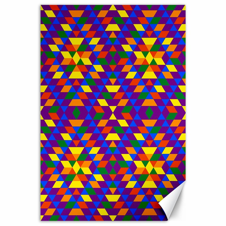 Gay Pride Geometric Diamond Pattern Canvas 24  x 36 