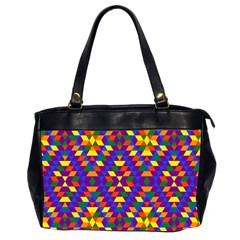 Gay Pride Geometric Diamond Pattern Oversize Office Handbag (2 Sides) by VernenInk