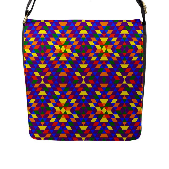 Gay Pride Geometric Diamond Pattern Flap Closure Messenger Bag (L)