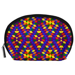 Gay Pride Geometric Diamond Pattern Accessory Pouch (large) by VernenInk