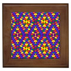 Gay Pride Geometric Diamond Pattern Framed Tile