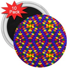 Gay Pride Geometric Diamond Pattern 3  Magnets (10 Pack)  by VernenInk