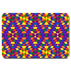 Gay Pride Geometric Diamond Pattern Large Doormat  by VernenInk