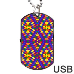 Gay Pride Geometric Diamond Pattern Dog Tag Usb Flash (two Sides)