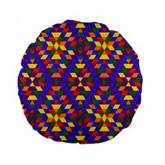 Gay Pride Geometric Diamond Pattern Standard 15  Premium Round Cushions by VernenInk