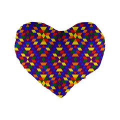 Gay Pride Geometric Diamond Pattern Standard 16  Premium Heart Shape Cushions by VernenInk