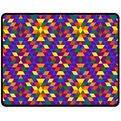 Gay Pride Geometric Diamond Pattern Double Sided Fleece Blanket (medium) 