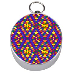 Gay Pride Geometric Diamond Pattern Silver Compasses