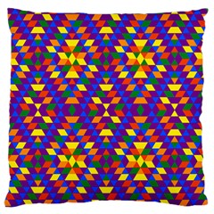 Gay Pride Geometric Diamond Pattern Large Flano Cushion Case (one Side) by VernenInk