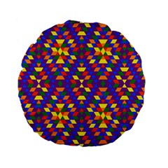 Gay Pride Geometric Diamond Pattern Standard 15  Premium Flano Round Cushions by VernenInk