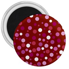 Lesbian Pride Flag Scattered Polka Dots 3  Magnets