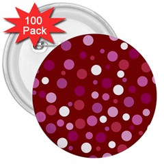 Lesbian Pride Flag Scattered Polka Dots 3  Buttons (100 pack) 