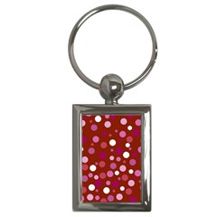 Lesbian Pride Flag Scattered Polka Dots Key Chain (Rectangle)