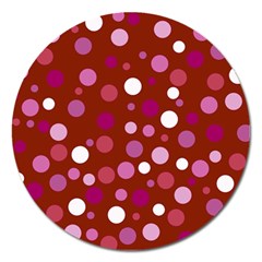 Lesbian Pride Flag Scattered Polka Dots Magnet 5  (Round)