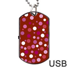 Lesbian Pride Flag Scattered Polka Dots Dog Tag USB Flash (One Side)