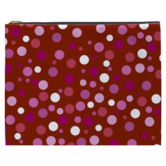 Lesbian Pride Flag Scattered Polka Dots Cosmetic Bag (XXXL)