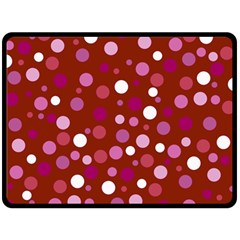 Lesbian Pride Flag Scattered Polka Dots Double Sided Fleece Blanket (Large) 