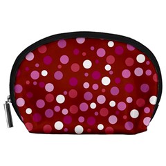 Lesbian Pride Flag Scattered Polka Dots Accessory Pouch (Large)