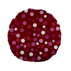 Lesbian Pride Flag Scattered Polka Dots Standard 15  Premium Flano Round Cushions