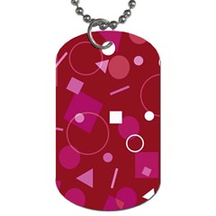 Lesbian Pride Flag Retro Shapes Pattern Dog Tag (one Side) by VernenInk