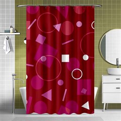 Lesbian Pride Flag Retro Shapes Pattern Shower Curtain 48  X 72  (small)  by VernenInk