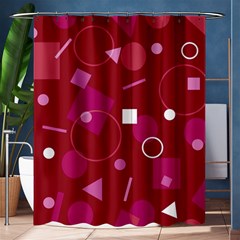 Lesbian Pride Flag Retro Shapes Pattern Shower Curtain 60  X 72  (medium)  by VernenInk