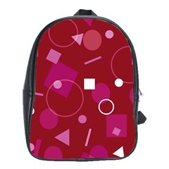 Lesbian Pride Flag Retro Shapes Pattern School Bag (xl) by VernenInk