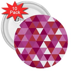 Lesbian Pride Alternating Triangles 3  Buttons (10 Pack)  by VernenInk