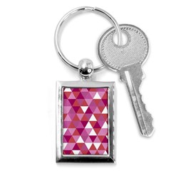 Lesbian Pride Alternating Triangles Key Chain (rectangle) by VernenInk