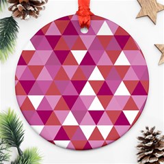 Lesbian Pride Alternating Triangles Round Ornament (two Sides) by VernenInk