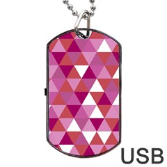 Lesbian Pride Alternating Triangles Dog Tag Usb Flash (one Side) by VernenInk