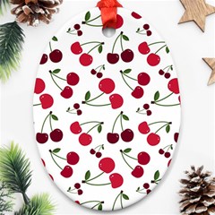 Cute Cherry Pattern Ornament (oval)