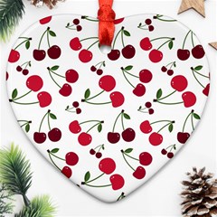 Cute Cherry Pattern Ornament (heart)