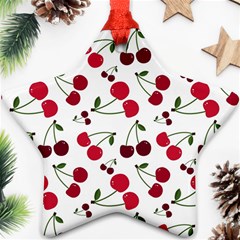 Cute Cherry Pattern Ornament (star) by TastefulDesigns