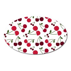 Cute Cherry Pattern Oval Magnet by TastefulDesigns